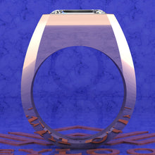 Load image into Gallery viewer, 6 CT Medium Emerald Cut Bazel Man's Moissanite Engagement Ring D Color