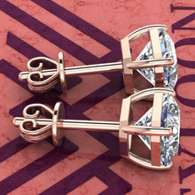 Load image into Gallery viewer, 2.5 CT x2 Square Radiant Cut Stud D Color Basket Moissanite Earrings