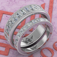 Load image into Gallery viewer, 3.5 CTW Oval Cut Couple's Wedding Bands Flush Moissanite Set D Color