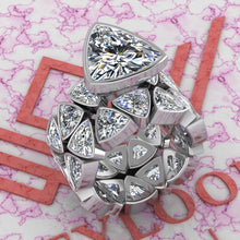 Load image into Gallery viewer, 18.5 CTW Trilliant Cut Two-Piece Bridal D Color Bezel Moissanite Set