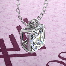 Load image into Gallery viewer, 6.5 CT Asscher Cut Solitaire Basket Moissanite Necklace D Color