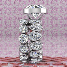Load image into Gallery viewer, 15.4 CTW Round Cut Two-Piece Bridal D Color Bezel Moissanite Set