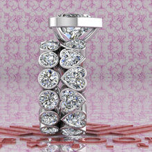 Load image into Gallery viewer, 15.4 CTW Heart Cut Two-Piece Bridal D Color Bezel Moissanite Set