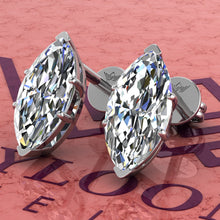 Load image into Gallery viewer, 3 CT x2 Marquise Cut Stud D Color Basket Moissanite Earrings