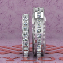 Load image into Gallery viewer, 3.4 CTW Asscher Cut Couple's Wedding Bands Flush Moissanite Set D Color