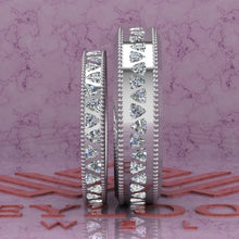 Load image into Gallery viewer, 2.2 CTW Trilliant Cut Couple's Wedding Bands Flush Moissanite Set D Color
