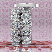 Load image into Gallery viewer, 25.15 CTW Elongated Cushion Cut Two-Piece Bridal D Color Bezel Moissanite Set