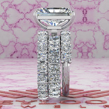 Load image into Gallery viewer, 14 CTW Medium Radiant Cut Three-Piece Bridal D Color Basket Moissanite Set