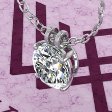 Load image into Gallery viewer, 5.5 CT Fat Oval Cut Solitaire Basket Moissanite Necklace D Color