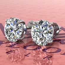 Load image into Gallery viewer, 2.5 CT x2 Fat Oval Cut Stud D Color Basket Moissanite Earrings