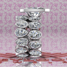 Load image into Gallery viewer, 21.2 CTW Elongated Oval Cut Two-Piece Bridal D Color Bezel Moissanite Set
