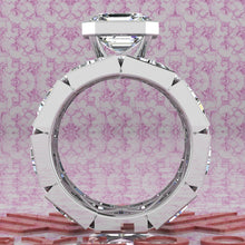 Load image into Gallery viewer, 15.7 CTW Asscher Cut Two-Piece Bridal D Color Bezel Moissanite Set
