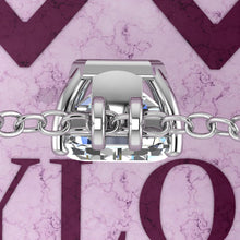 Load image into Gallery viewer, 12 CT Elongated Emerald Cut Solitaire Basket Moissanite Necklace D Color