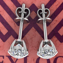 Load image into Gallery viewer, 4 CT x2 Pear Cut Stud D Color Basket Moissanite Earrings