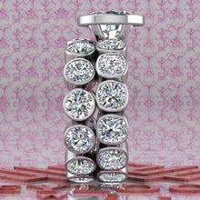 Load image into Gallery viewer, 11 CTW Fat Oval Cut Two-Piece Bridal D Color Bezel Moissanite Set