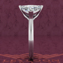 Load image into Gallery viewer, 2.6 Carat Princess Cut & 4 Carat Trilliant Cut Two-Stone Basket D Color Moissanite Ring