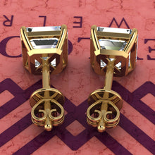 Load image into Gallery viewer, 2.5 CT x2 Asscher Cut Stud D Color Basket Moissanite Earrings