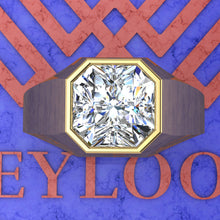 Load image into Gallery viewer, 3.5 CT Square Radiant Cut Bazel Man's Moissanite Engagement Ring D Color