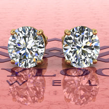 Load image into Gallery viewer, 2.5 CT x2 Fat Oval Cut Stud D Color Basket Moissanite Earrings