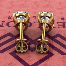 Load image into Gallery viewer, 6 CT x2 Elongated Oval Cut Stud D Color Basket Moissanite Earrings