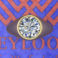 Load image into Gallery viewer, 3 CT Round Cut Bazel Man's Moissanite Engagement Ring D Color