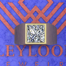 Load image into Gallery viewer, 4.5 CT Princess Cut Bazel Man's Moissanite Engagement Ring D Color