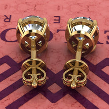 Load image into Gallery viewer, 2.5 CT x2 Fat Oval Cut Stud D Color Basket Moissanite Earrings