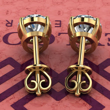 Load image into Gallery viewer, 4.5 CT x2 Medium Oval Cut Stud D Color Basket Moissanite Earrings