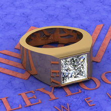 Load image into Gallery viewer, 4.5 CT Princess Cut Bazel Man's Moissanite Engagement Ring D Color