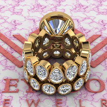 Load image into Gallery viewer, 15.4 CTW Round Cut Two-Piece Bridal D Color Bezel Moissanite Set
