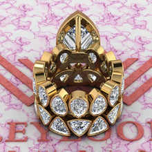 Load image into Gallery viewer, 19.5 CTW Pear Cut Two-Piece Bridal D Color Bezel Moissanite Set
