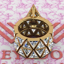 Load image into Gallery viewer, 22.5 CTW Triangle Cut Two-Piece Bridal D Color Bezel Moissanite Set