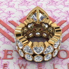Load image into Gallery viewer, 15.4 CTW Heart Cut Two-Piece Bridal D Color Bezel Moissanite Set