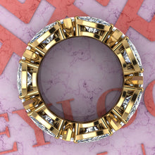 Load image into Gallery viewer, 12.6 CTW Trilliant Cut Eternity Bands D Color Basket Moissanite Ring