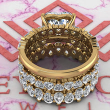 Load image into Gallery viewer, 10 CTW Heart Cut Three-Piece Bridal D Color Basket Moissanite Set