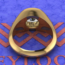 Load image into Gallery viewer, 4.5 CT Fat Oval Cut Man Engagement Ring D Color Bezel Moissanite Ring