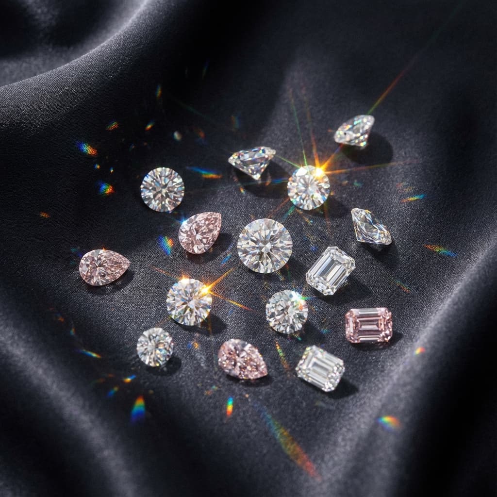 Diamonds and gemstones selected for Leyloon jewelry