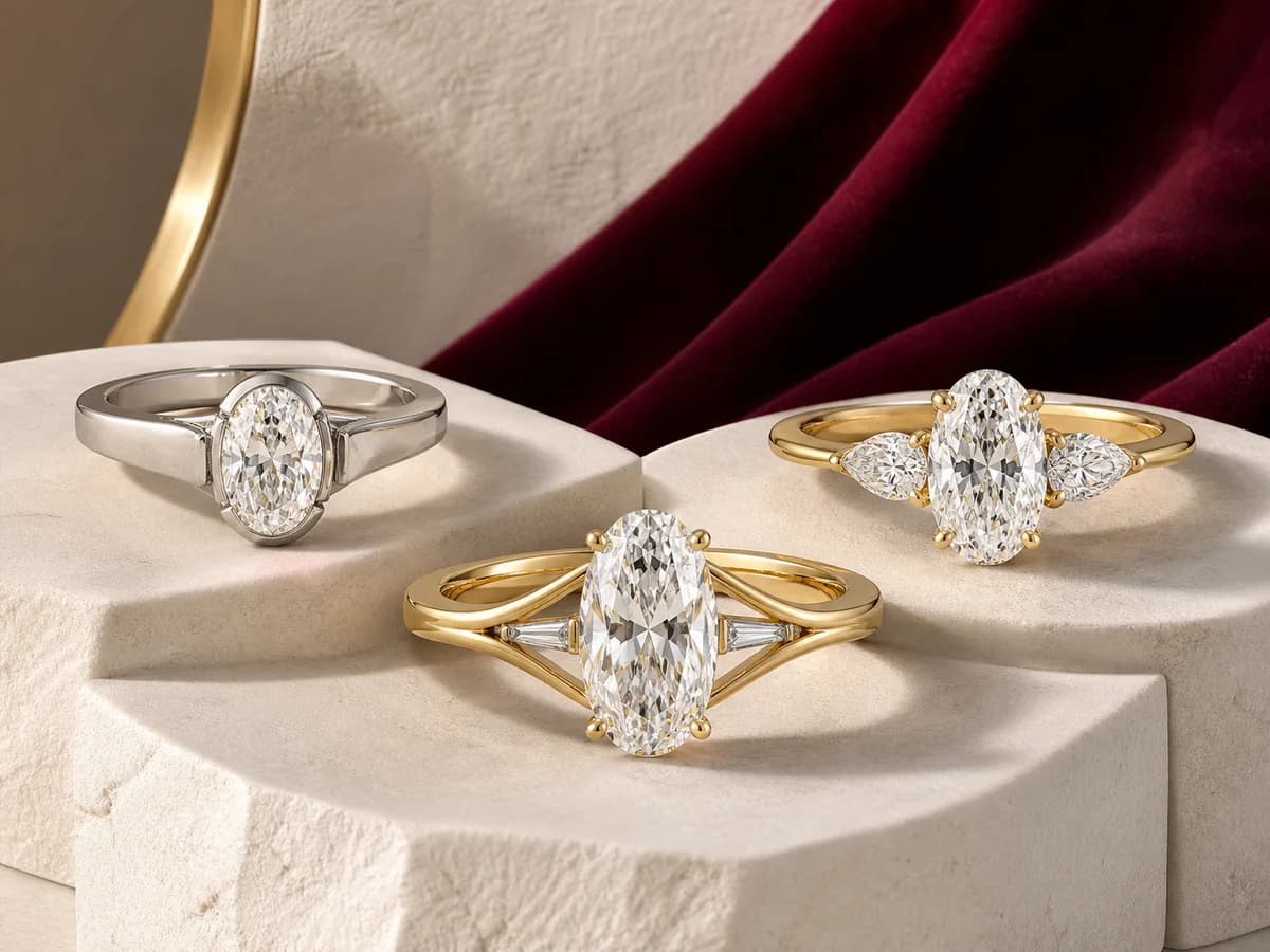 Illustrative engagement-ring Atelier directions arranged for visual comparison