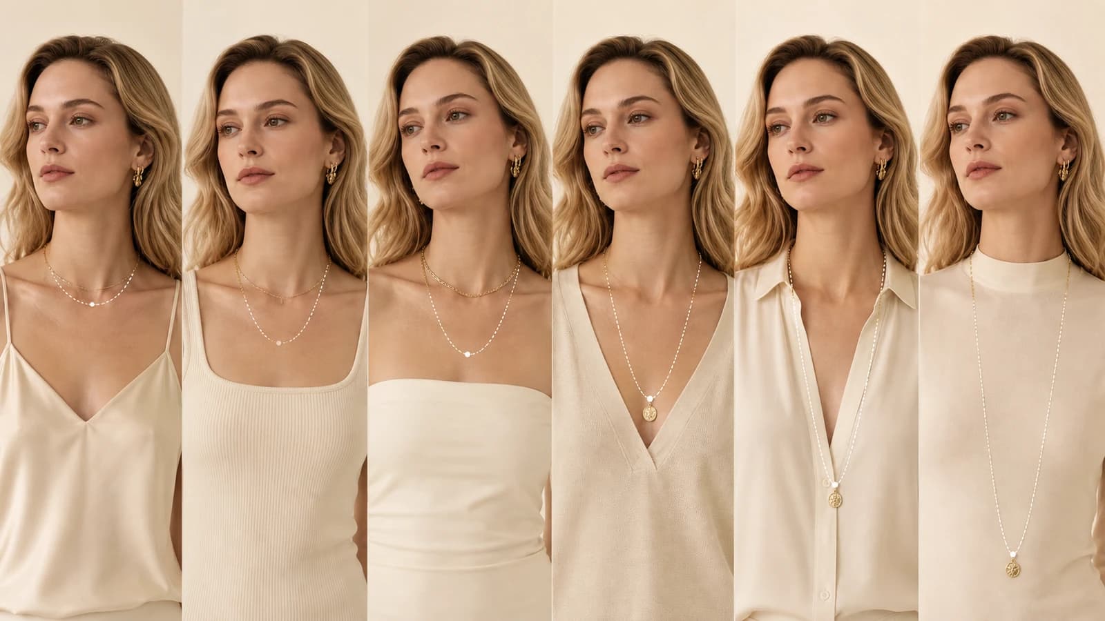Necklace placement and length directions on a model