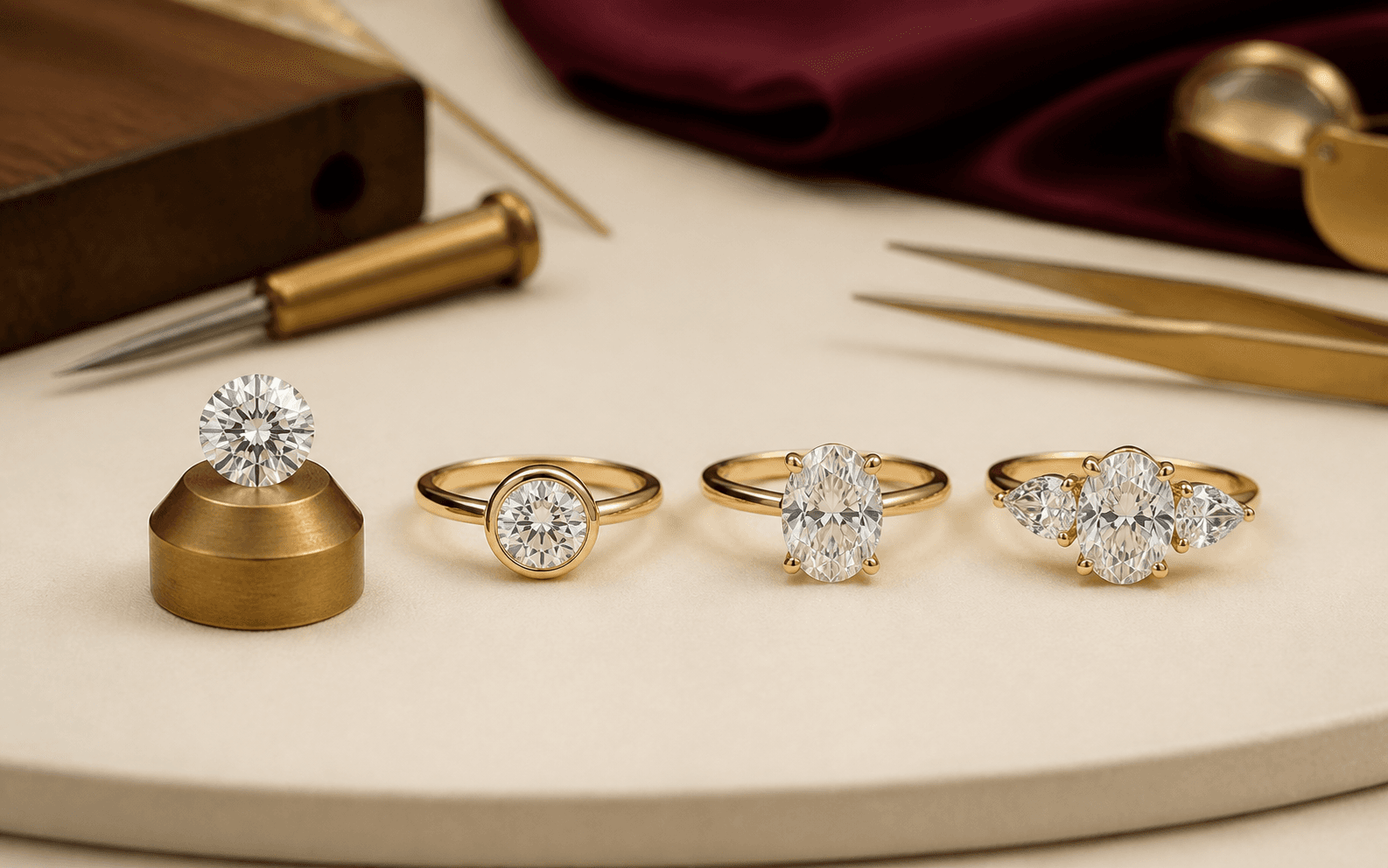 Loose lab-grown diamond and ring design directions