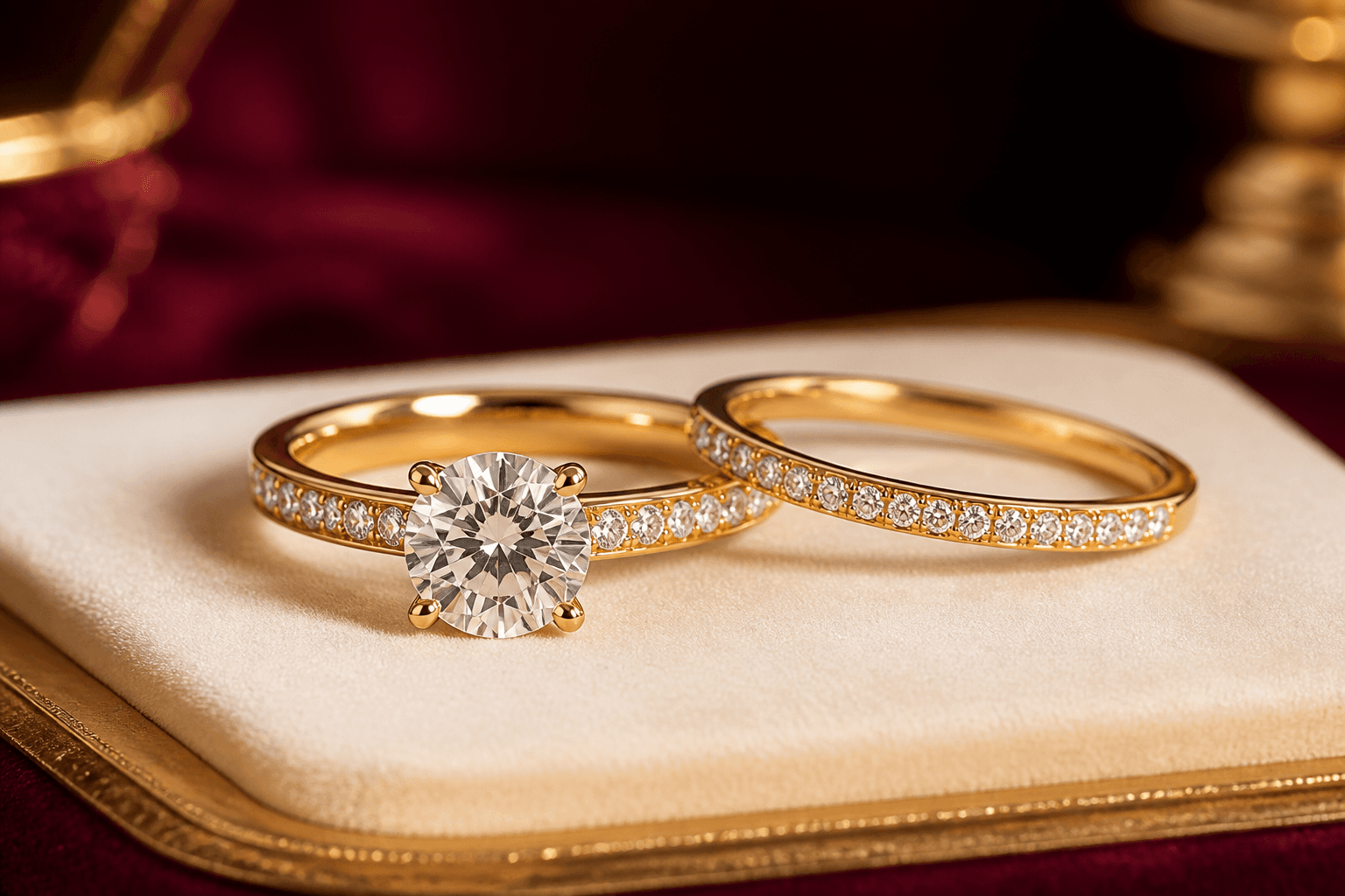 A warm yellow-gold jewelry detail in soft studio light.