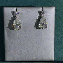 Load image into Gallery viewer, 4 Carat Pear cut Colorless VVS Simulated Moissanite Drop Earrings