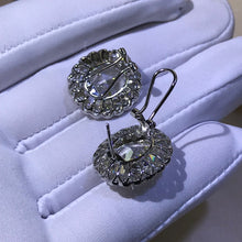 Load image into Gallery viewer, 15 Carat TW K-M Colorless Oval Cut Halo VVS Moissanite Omega Clip Back Stud Earring