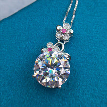 Load image into Gallery viewer, 6 Carat D Color Round Cut Flower Link Chain Certified VVS Moissanite Necklace