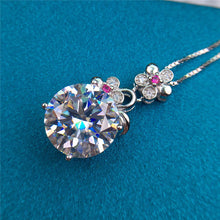 Load image into Gallery viewer, 6 Carat D Color Round Cut Flower Link Chain Certified VVS Moissanite Necklace