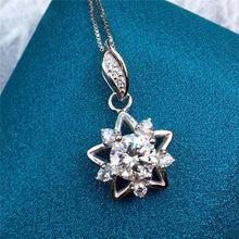 Load image into Gallery viewer, 1 Carat D Color Round Cut Halo Six-stone Shooting Star VVS Moissanite Necklace
