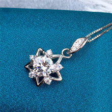 Load image into Gallery viewer, 1 Carat D Color Round Cut Halo Six-stone Shooting Star VVS Moissanite Necklace
