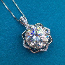 Load image into Gallery viewer, 6 Carat D Color Round Cut Floating Star Halo Certified VVS Moissanite Necklace
