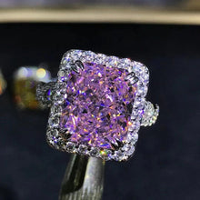 Load image into Gallery viewer, 6 Carat Pink Radiant Cut Halo Infinity Shank VVS Moissanite Ring