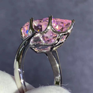 BIG 6 Carat Pink Pear Cut 7 Prong Solitaire VVS Moissanite Ring